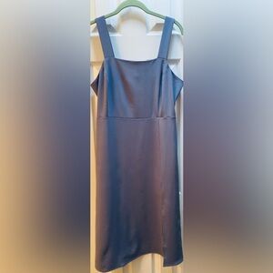 Loft Grey Square Neck Dress with Slit Petite 10 New with Tags